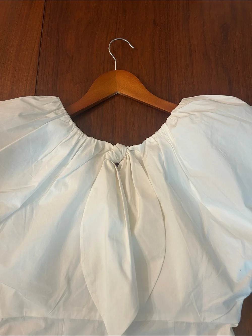 J. Crew White Puff-Sleeve Tie-Back Blouse